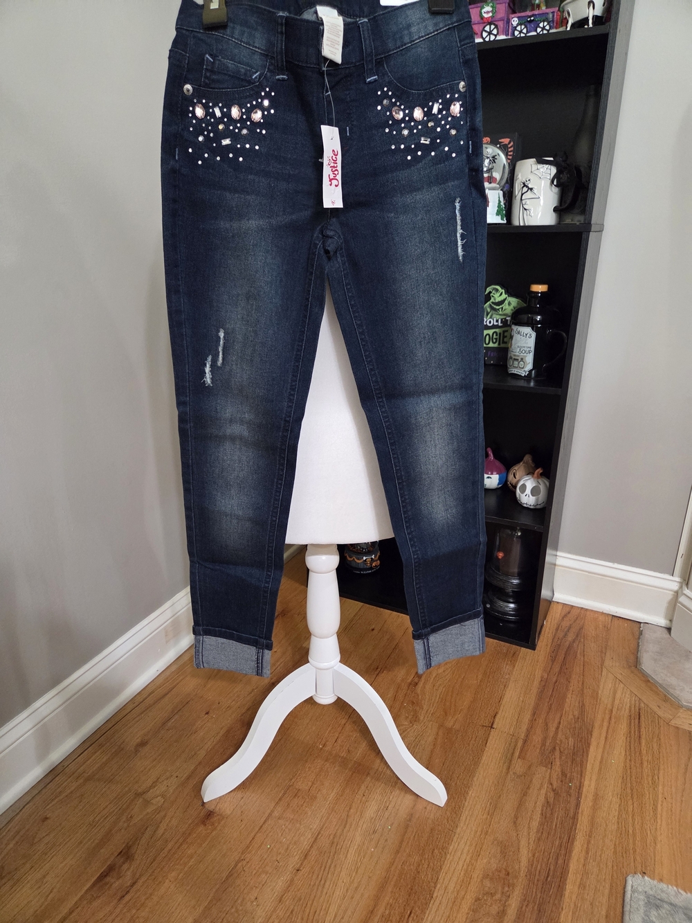 Justice Dark Blue Embellished Girls' Jeans